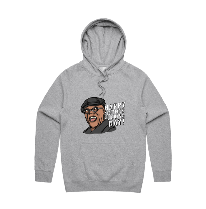 S / Grey / Large Front Design Happy Mother-F**king Day 💐 - Unisex Hoodie
