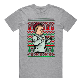 S / Grey / Large Front Design Hasbulla Christmas 🥊🎄 – Men's T Shirt