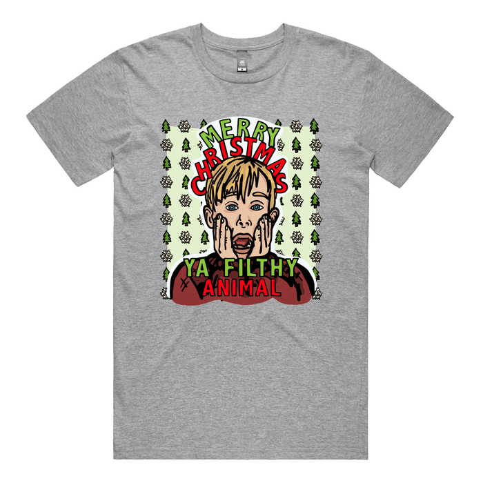 S / Grey / Large Front Design Home Alone Christmas 🏠🎅  - Men's T Shirt