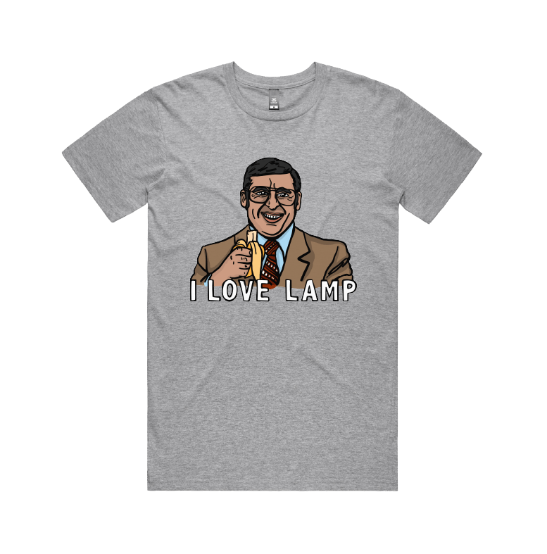 S / Grey / Large Front Design I Love Lamp ❤️ - Men's T Shirt