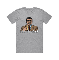 S / Grey / Large Front Design I Love Lamp ❤️ - Men's T Shirt