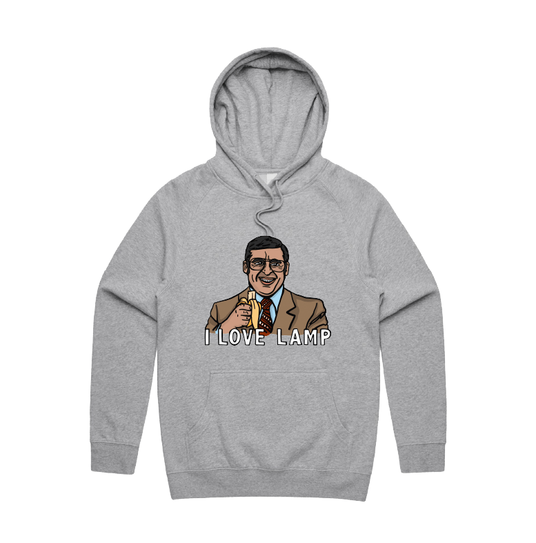 S / Grey / Large Front Design I Love Lamp ❤️ - Unisex Hoodie