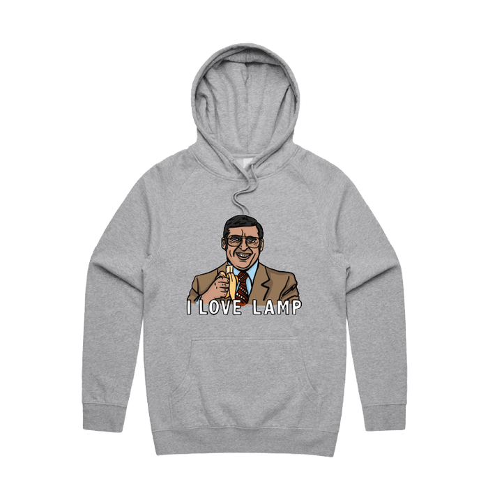 S / Grey / Large Front Design I Love Lamp ❤️ - Unisex Hoodie