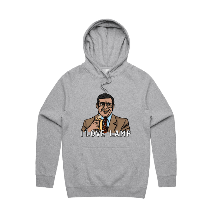 S / Grey / Large Front Design I Love Lamp ❤️ - Unisex Hoodie