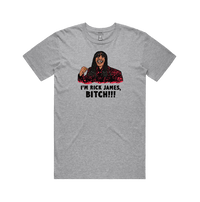 S / Grey / Large Front Design I'm Rick James ✋🏾 - Men's T Shirt