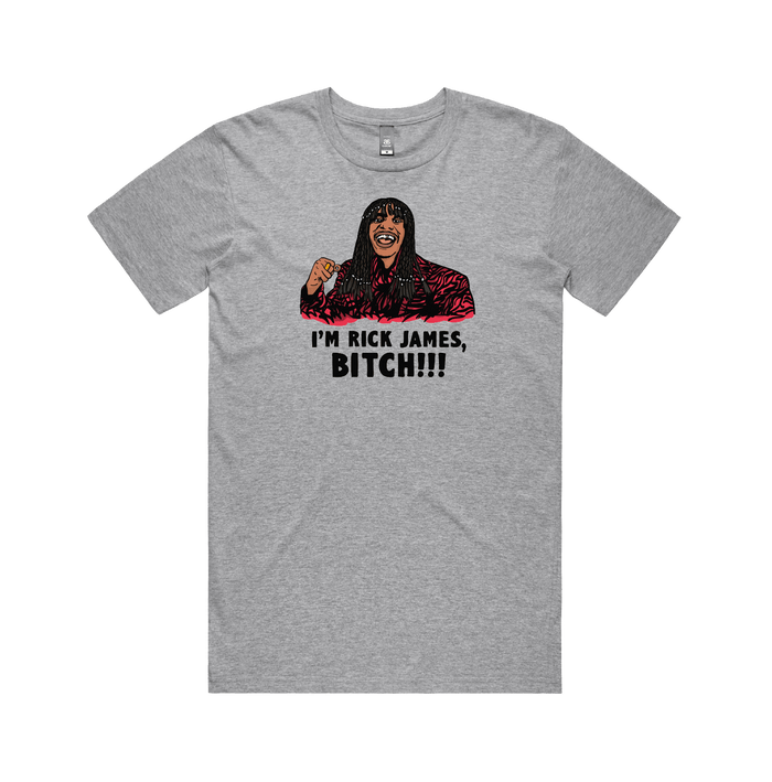 S / Grey / Large Front Design I'm Rick James ✋🏾 - Men's T Shirt