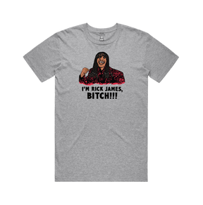 S / Grey / Large Front Design I'm Rick James ✋🏾 - Men's T Shirt