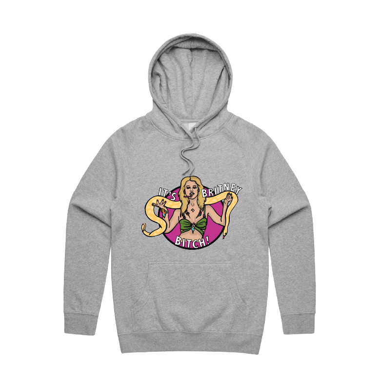 S / Grey / Large Front Design It's Britney 🐍 - Unisex Hoodie