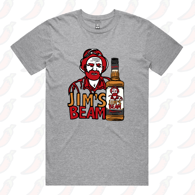 S / Grey / Large Front Design Jim’s Beam 🥃👍 – Men's T Shirt