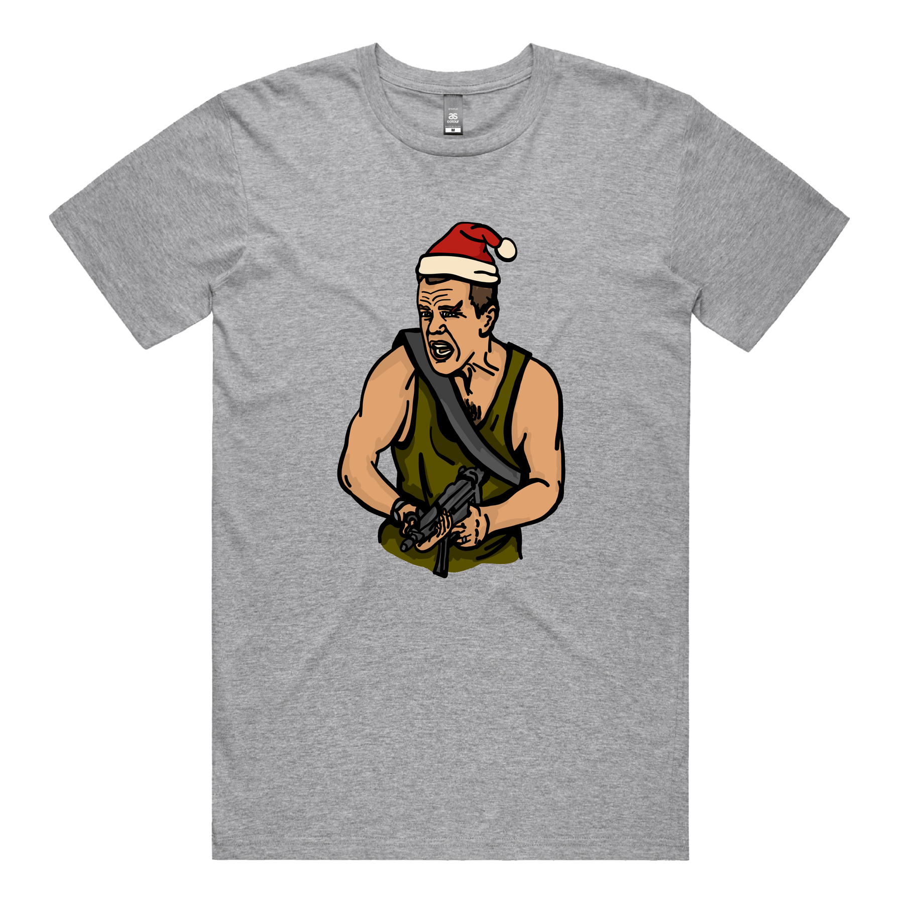 S / Grey / Large Front Design John McClane Christmas 🧨🎄 - Men's T Shirt