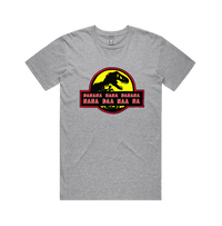 S / Grey / Large Front Design Jurassic Park Theme 🦕 - Men's T Shirt