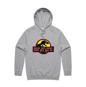 S / Grey / Large Front Design Jurassic Park Theme 🦕 - Unisex Hoodie