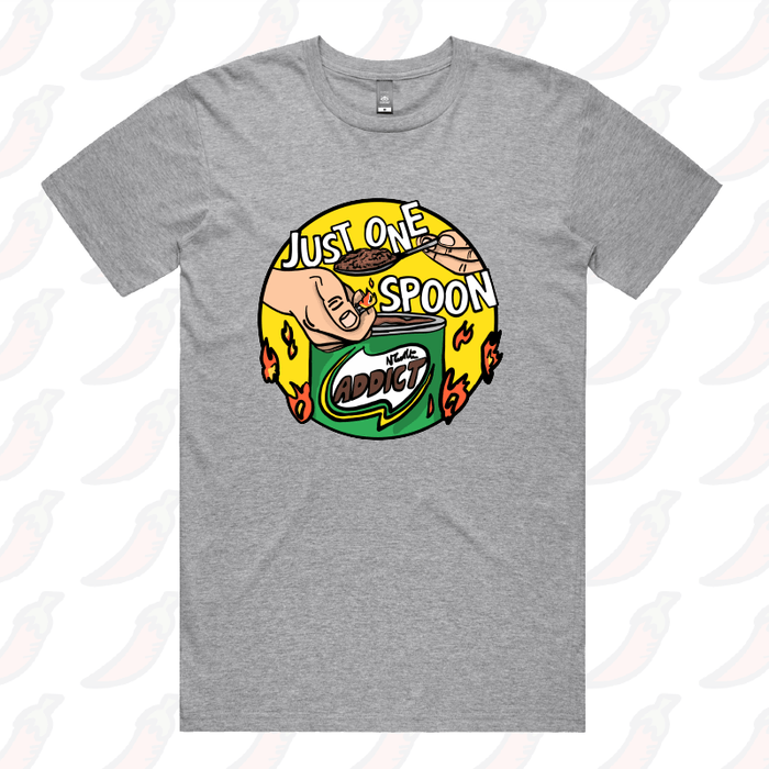 S / Grey / Large Front Design Just One Spoon 🥄 - Men's T Shirt