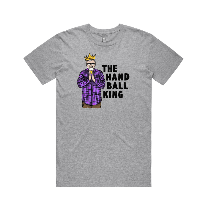 S / Grey / Large Front Design K Rudd Handball King 👑 - Men's T Shirt