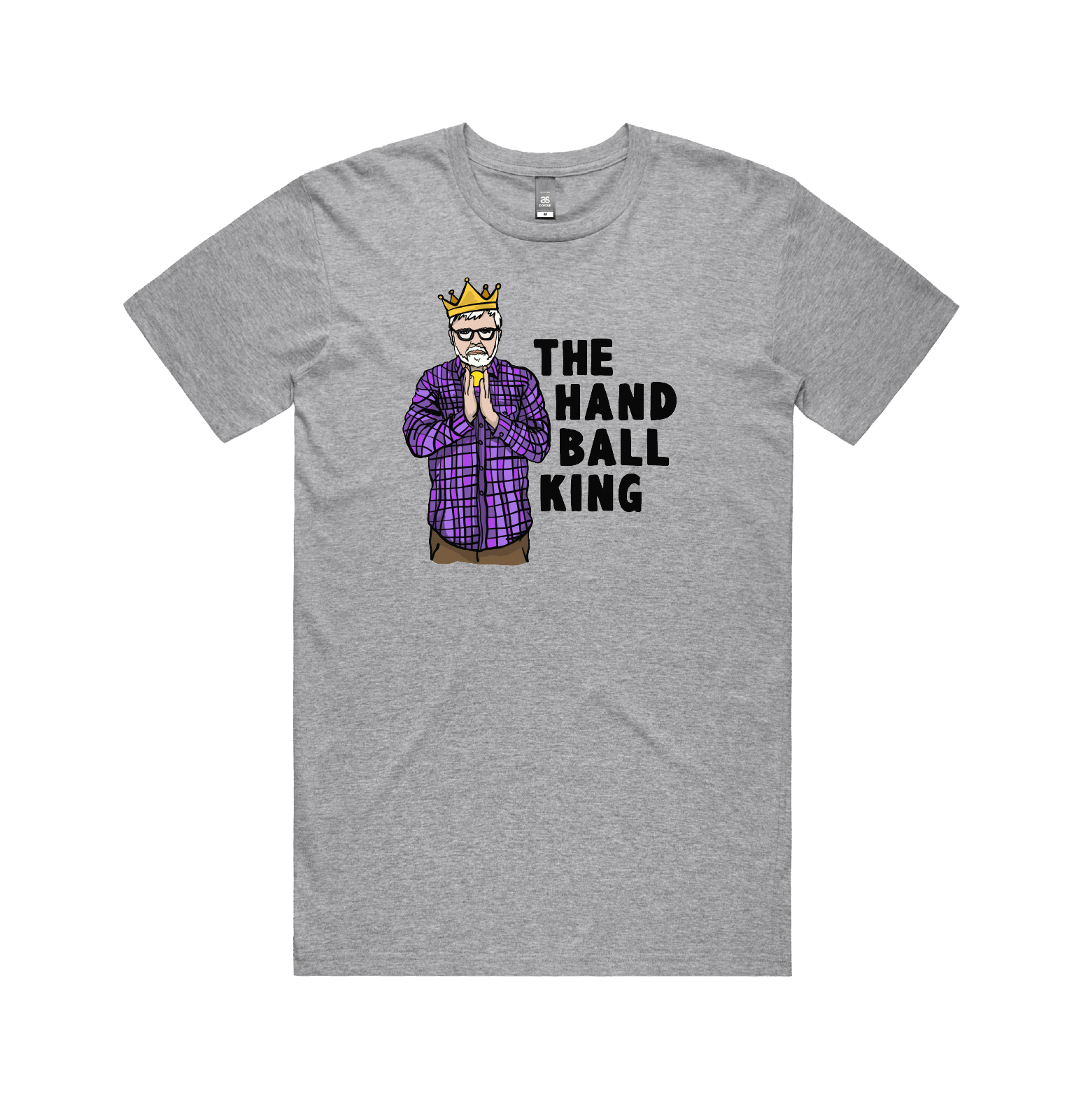 S / Grey / Large Front Design K Rudd Handball King 👑 - Men's T Shirt