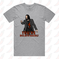 S / Grey / Large Front Design Keanu Breathtaking 👈 - Men's T Shirt