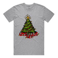 S / Grey / Large Front Design Let’s Get Lit 🎄💡 –  Men's T Shirt