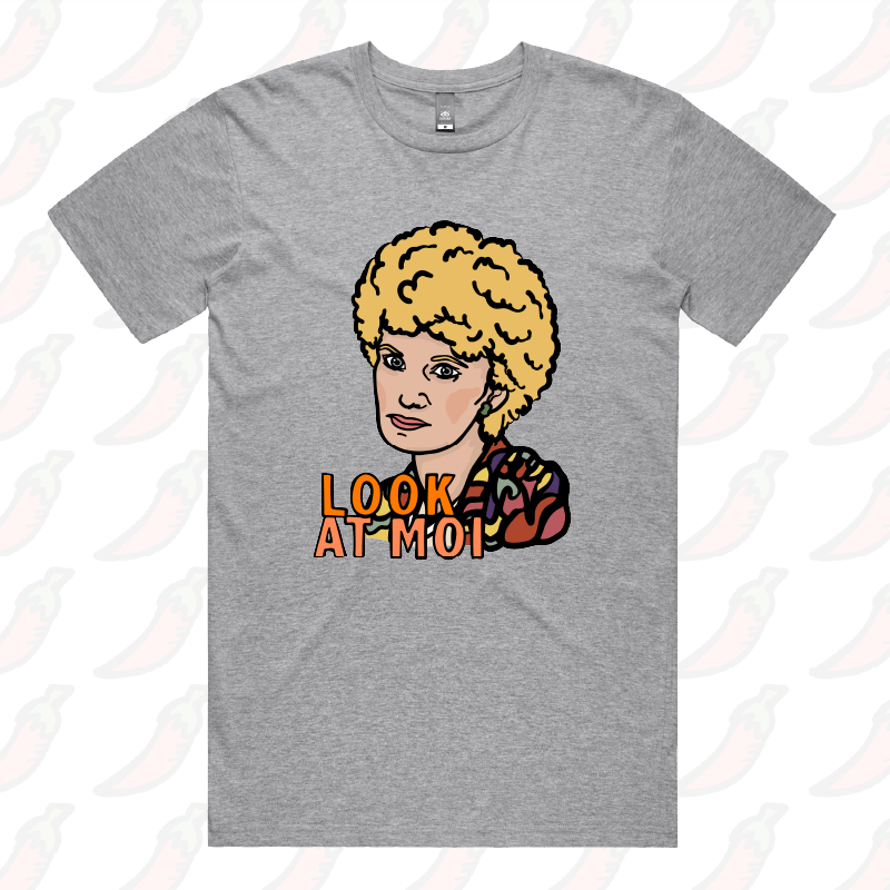 S / Grey / Large Front Design Look At Moi 👁️👁️ - Men's T Shirt