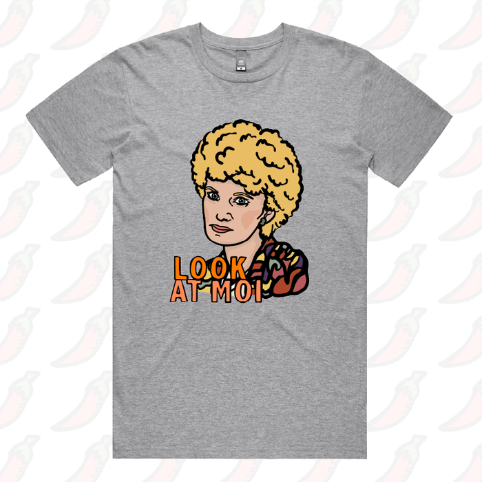 S / Grey / Large Front Design Look At Moi 👁️👁️ - Men's T Shirt