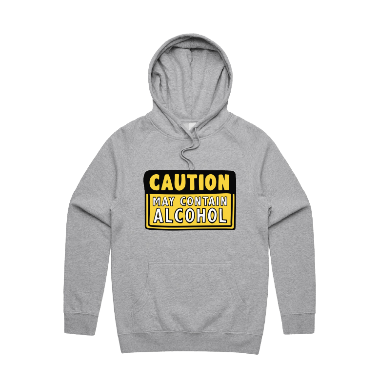 S / Grey / Large Front Design May Contain Alcohol 🍺 - Unisex Hoodie