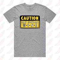 S / Grey / Large Front Design May Contain Wine 🍷 – Men's T Shirt