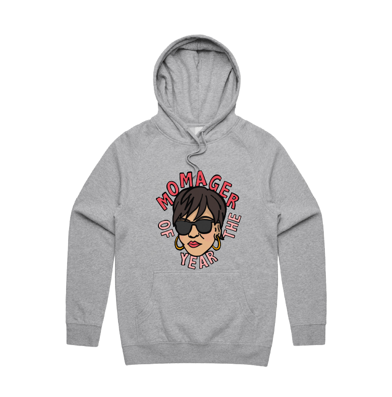 S / Grey / Large Front Design Momager 🕶️ - Unisex Hoodie