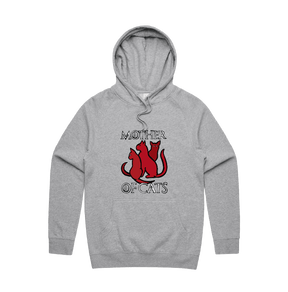 S / Grey / Large Front Design Mother of Cats 🐈 - Unisex Hoodie