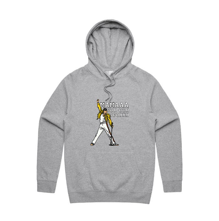 S / Grey / Large Front Design Mummaaaaa 🎙️ - Unisex Hoodie