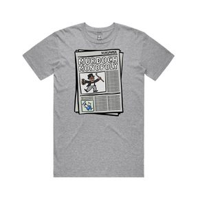 S / Grey / Large Front Design Murdoch Monopoly 📰 - Men's T Shirt
