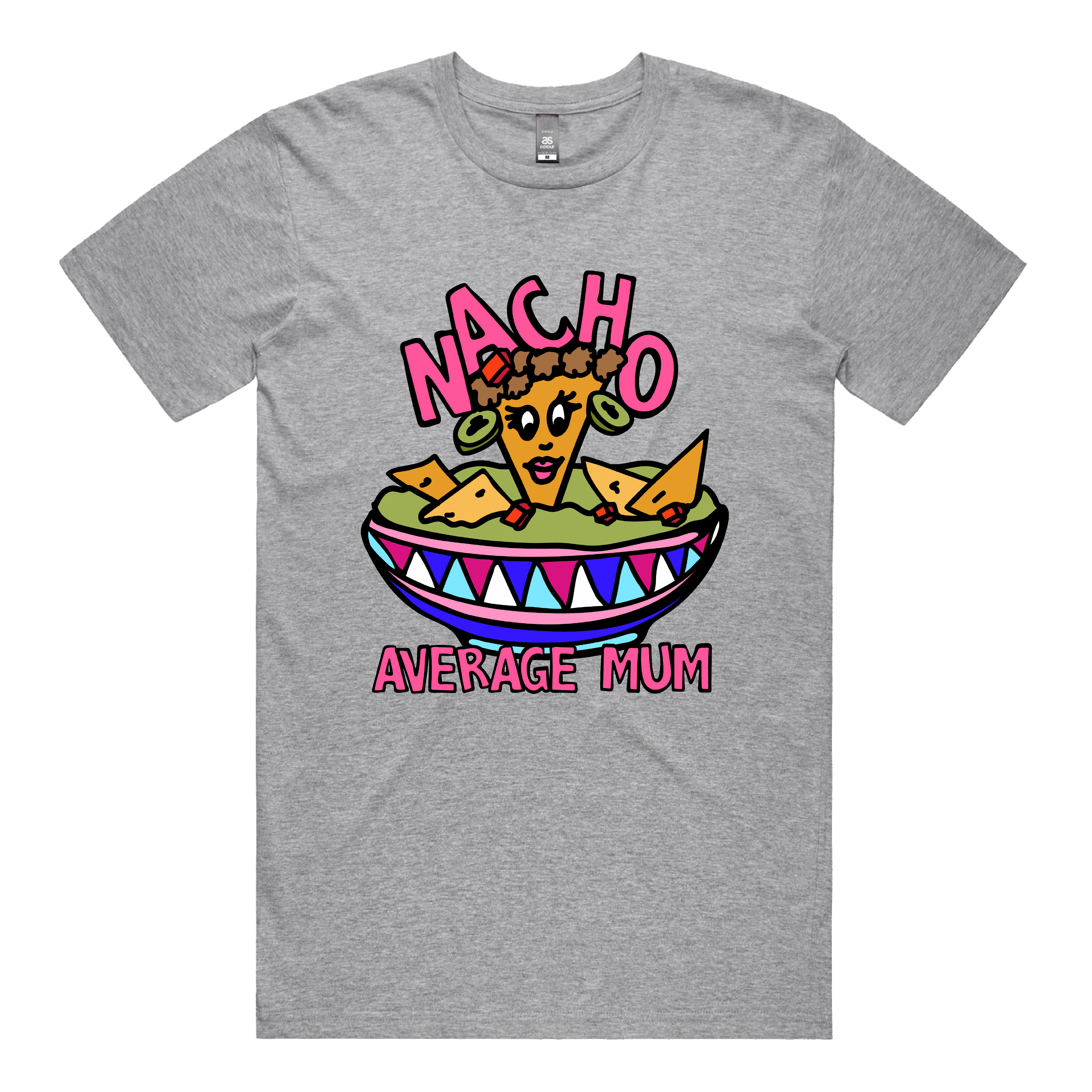S / Grey / Large Front Design Nacho Average Mum 😉 – Men's T Shirt