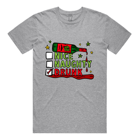 S / Grey / Large Front Design Naughty Nice List ✅❌ - Men's T Shirt