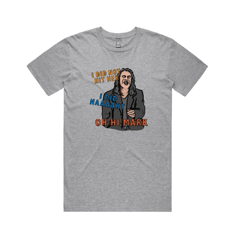 S / Grey / Large Front Design Oh Hi Mark 👋🏻 - Men's T Shirt