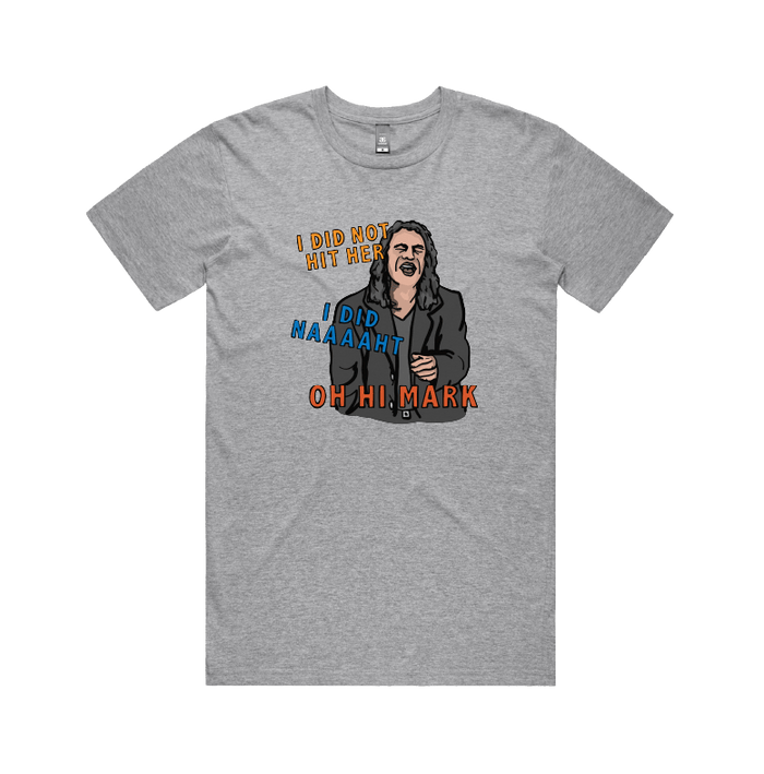 S / Grey / Large Front Design Oh Hi Mark 👋🏻 - Men's T Shirt