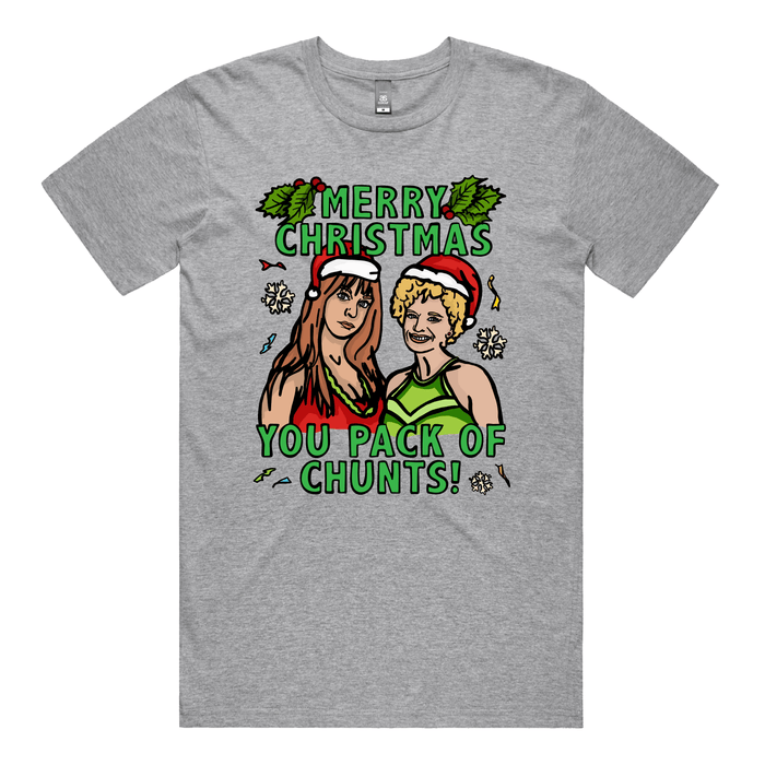 S / Grey / Large Front Design Pack Of Chunts Christmas 💁‍♀️🎄 - Men's T Shirt