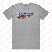 S / Grey / Large Front Design Party Vote ✅ - Men's T Shirt