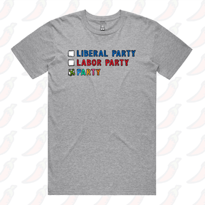 S / Grey / Large Front Design Party Vote ✅ - Men's T Shirt