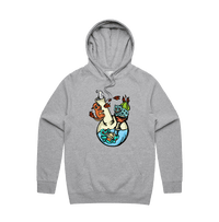 S / Grey / Large Front Design Pokebong 🦎 - Unisex Hoodie