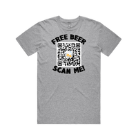 S / Grey / Large Front Design Rick Roll QR Prank 🎵 - Men's T Shirt