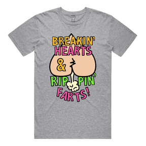 S / Grey / Large Front Design Rippin Farts 💔💨 - Men's T Shirt