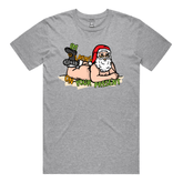 S / Grey / Large Front Design Santa’s Present 🎅🎄- Men's T Shirt
