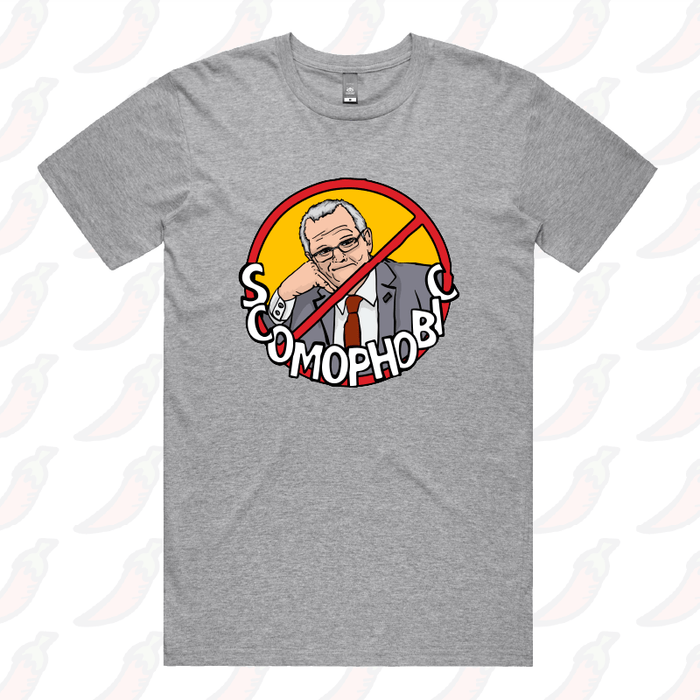 S / Grey / Large Front Design Scomophobic 🚫 - Men's T Shirt