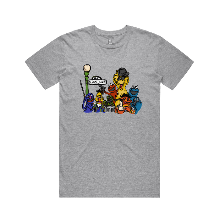 S / Grey / Large Front Design Sesame Gang 🥴 - Men's T Shirt