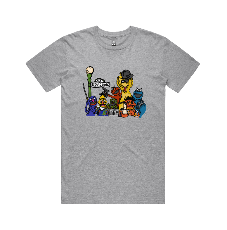S / Grey / Large Front Design Sesame Gang 🥴 - Men's T Shirt