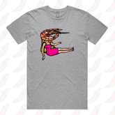 S / Grey / Large Front Design Shrimp on a Barbie 👜 - Men's T Shirt