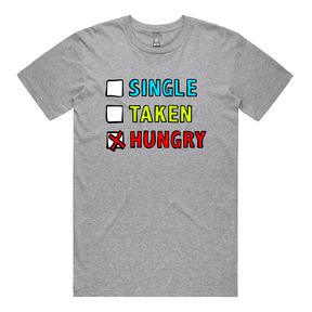 S / Grey / Large Front Design Single Taken Hungry 🍔🍟 - Men's T Shirt