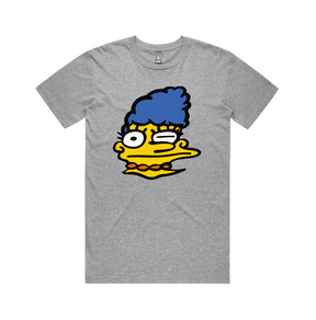 S / Grey / Large Front Design Smeared Marge 👕 - Men's T Shirt