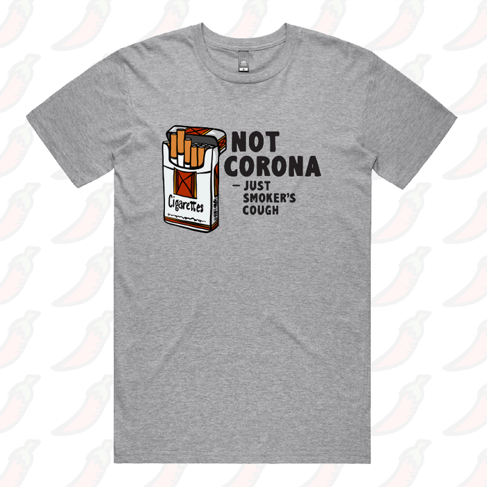S / Grey / Large Front Design Smoker's Cough 🚬 - Men's T Shirt