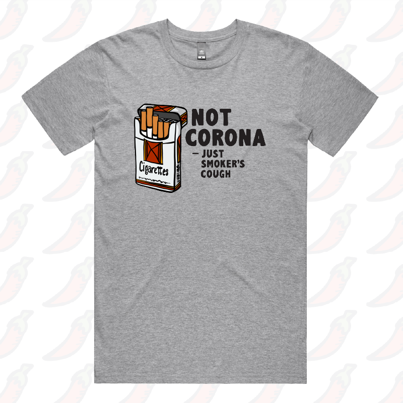 S / Grey / Large Front Design Smoker's Cough 🚬 - Men's T Shirt