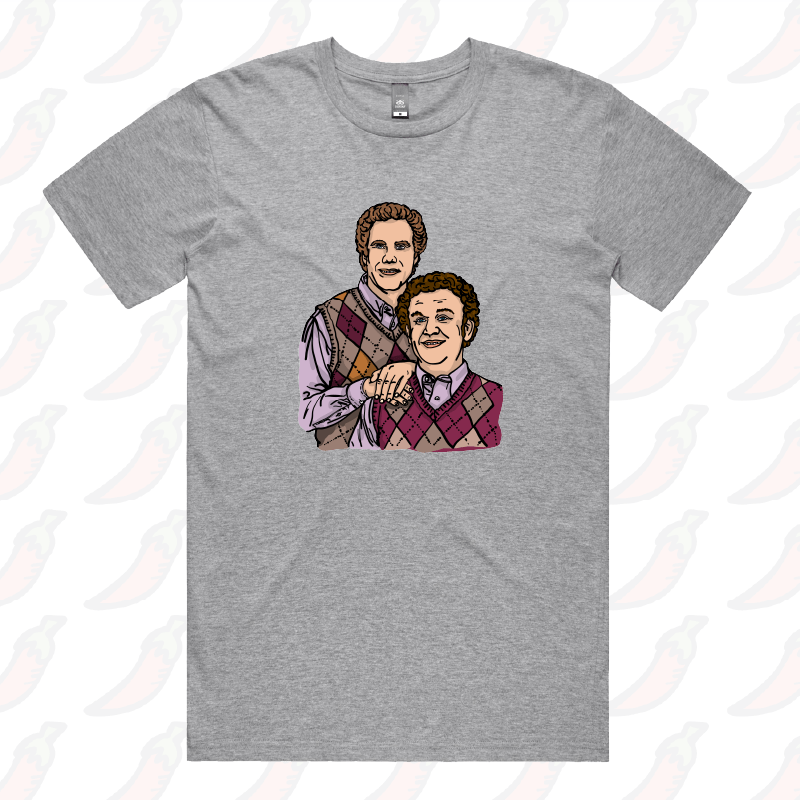 S / Grey / Large Front Design Step Brothers 👨🏽‍🤝‍👨🏻 - Men's T Shirt