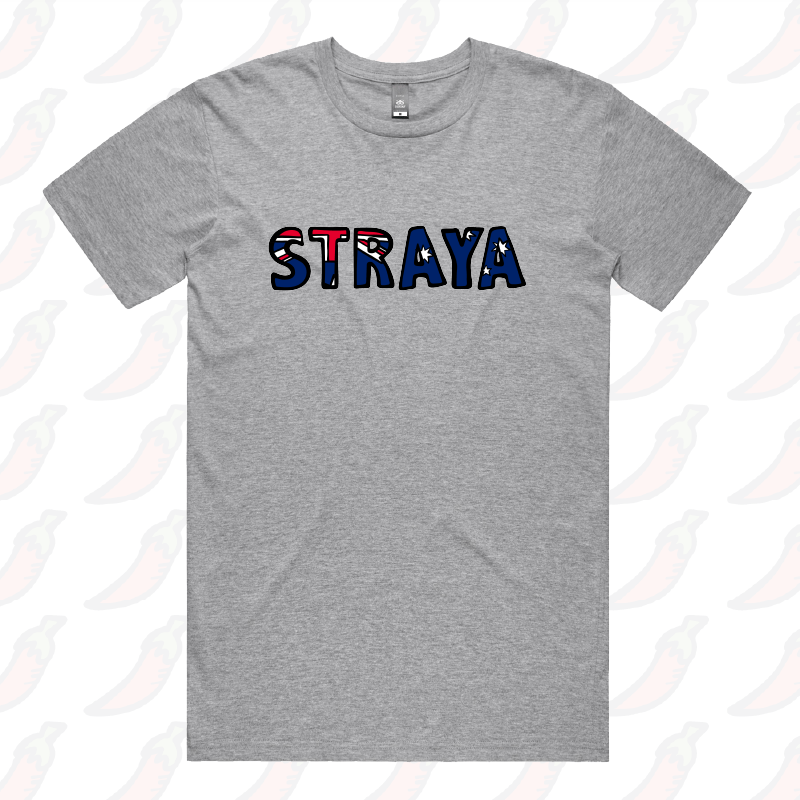 S / Grey / Large Front Design Straya 🐨 - Men's T Shirt